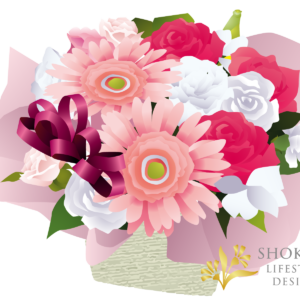 【アレンジ】ショートカット型おまかせPinkWhite4000-1