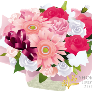 【アレンジ】ショートカット型おまかせPinkWhite5000-1