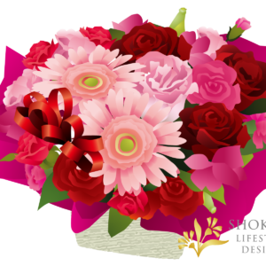 【アレンジ】ショートカット型おまかせRedPink5000-1