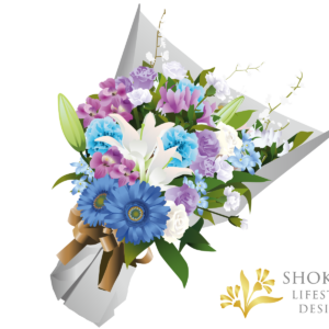 【花束】ワンサイドおまかせWhiteBlue10000-1