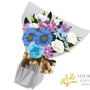 【花束】ワンサイドおまかせWhiteBlue3000-1