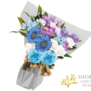 【花束】ワンサイドおまかせWhiteBlue5000-1