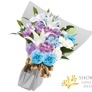 【花束】ワンサイドおまかせWhiteBlue8000-1