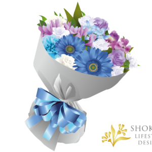 【花束】ラウンドおまかせWhiteBlue5000-1