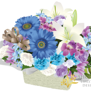 【アレンジ】ショートカット型おまかせWhiteBlue10000-1