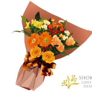 【花束】ワンサイドおまかせYellowOrange4000-1
