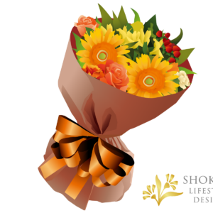 【花束】ラウンドおまかせYellowOrange3000-1