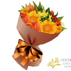 【花束】ラウンドおまかせYellowOrange4000-1