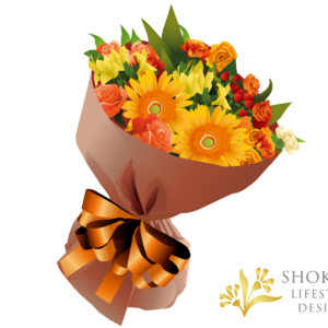 【花束】ラウンドおまかせYellowOrange5000-1