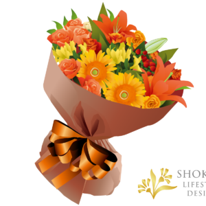【花束】ラウンドおまかせYellowOrange8000-1