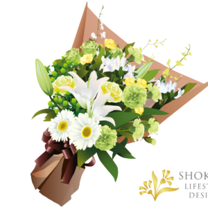 【花束】ワンサイドおまかせWhiteGreen10000-1