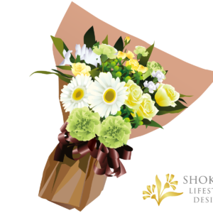 【花束】ワンサイドおまかせWhiteGreen4000-1