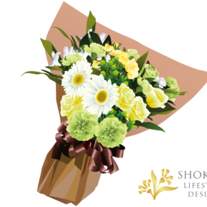 【花束】ワンサイドおまかせWhiteGreen5000-1