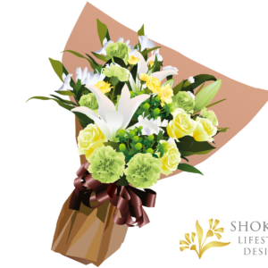 【花束】ワンサイドおまかせWhiteGreen8000-1