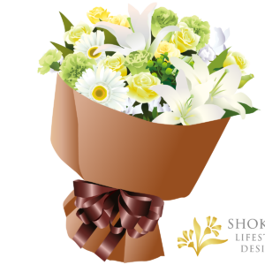 【花束】ラウンドおまかせWhiteGreen10000-1