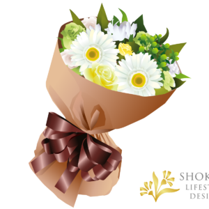 【花束】ラウンドおまかせWhiteGreen3000-1