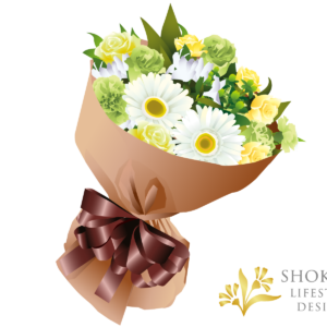 【花束】ラウンドおまかせWhiteGreen5000-1