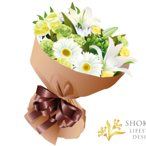 【花束】ラウンドおまかせWhiteGreen8000-1