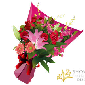 【花束】ワンサイドおまかせPinkRed10000-1