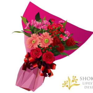 【花束】ワンサイドおまかせRedPink4000-1