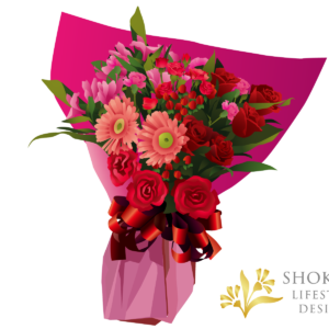 【花束】ワンサイドおまかせPinkRed5000-1