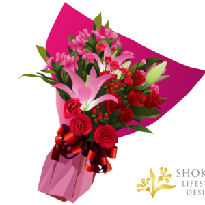 【花束】ワンサイドおまかせPinkRed8000-1