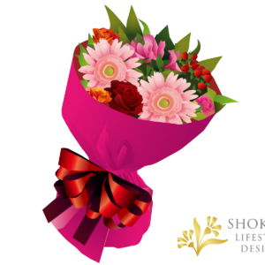 【花束】ラウンドおまかせPinkRed3000-1