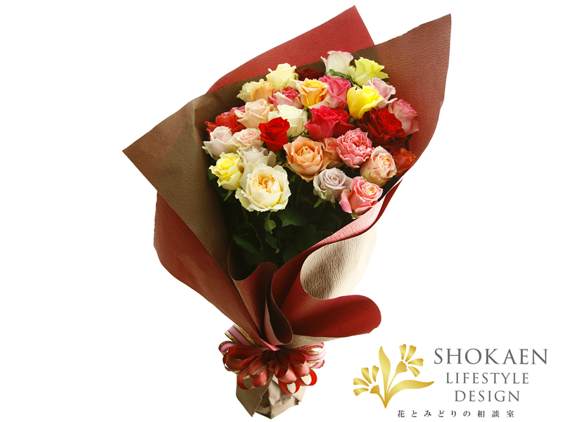 【相談01625】30品種のバラの花束2