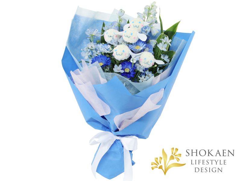 しあわせ気分♪にっこり子犬のブーケ（W/BL）1