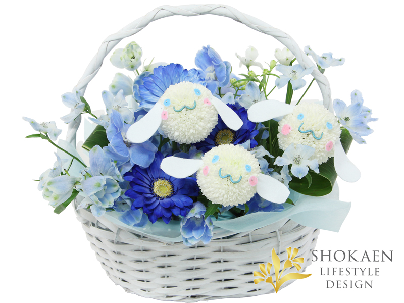 おさんぽ気分♪子犬のアレンジメント（W/BL）2