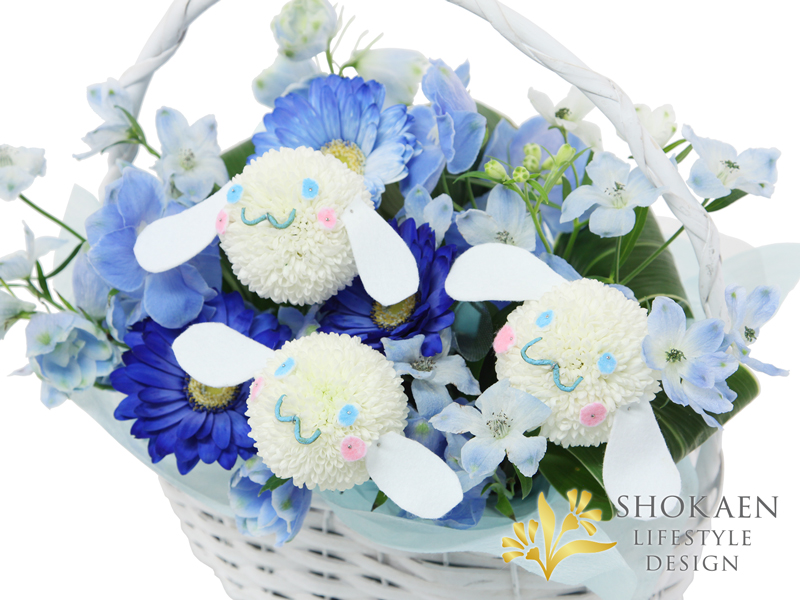 おさんぽ気分♪子犬のアレンジメント（W/BL）3