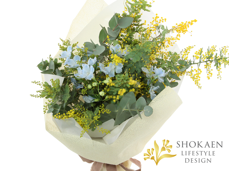 【花束0154】ミモザ・シエル(LB)ー 春の空を束ねてー -3