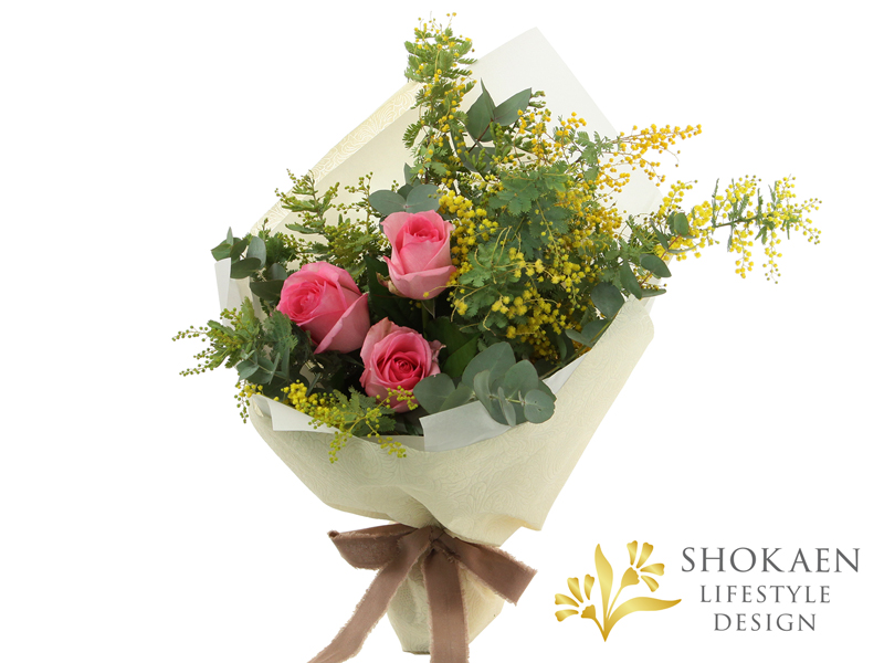 【花束0152】ミモザ・ロゼ(P)ー 春のやさしい時間ー-1