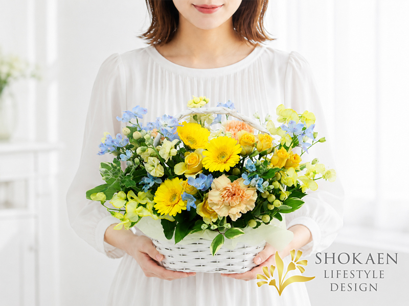 alt="金沢正花園の供え花「陽想（ようそう）」、全国発送対応のお供え用アレンジ"