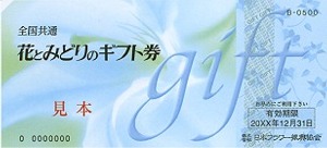 花とみどりのギフト券(500円券)