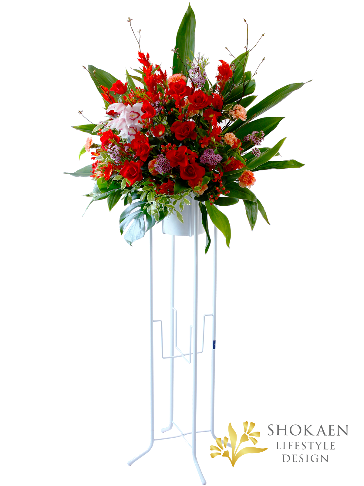 スタンド花0017 御祝スタンド花1段 R系 石川県金沢市の花屋 正花園