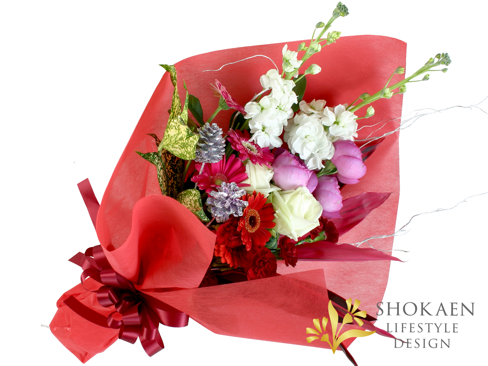 【花束】ガーベラと季節のおまかせ花束（RW）商品画像01