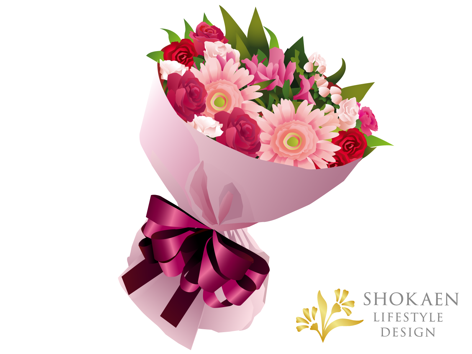 お任せ花束 ラウンド花束 Pink 4 400円 正花園