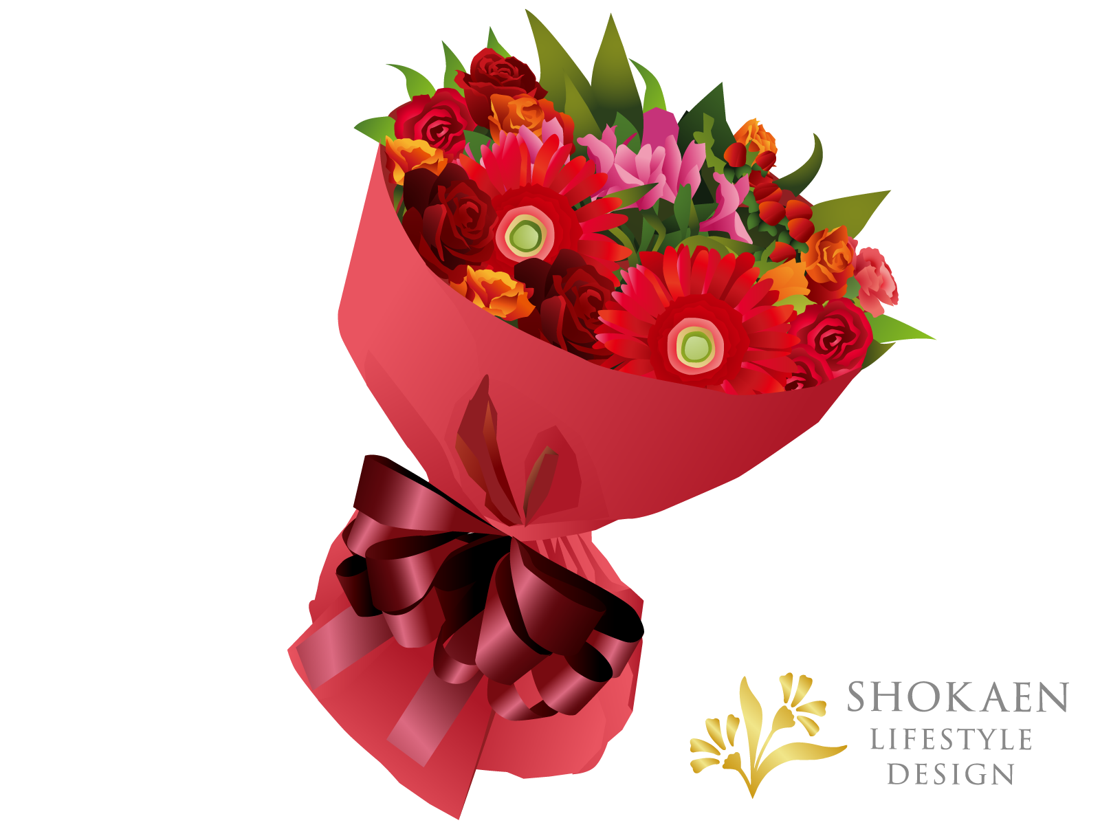 お任せ花束 ラウンド花束 Red 4 400円 正花園