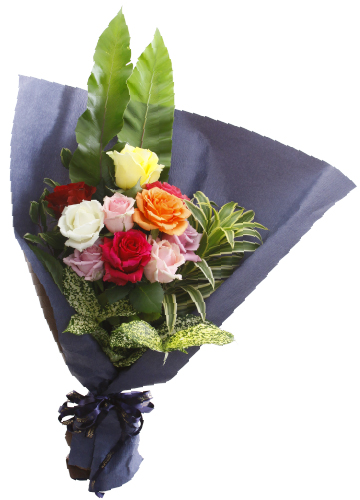 10種類のミックスバラの花束
