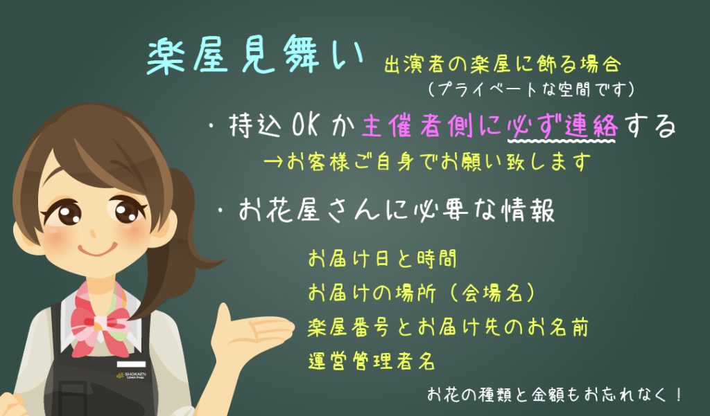 楽屋見舞いに必要な情報