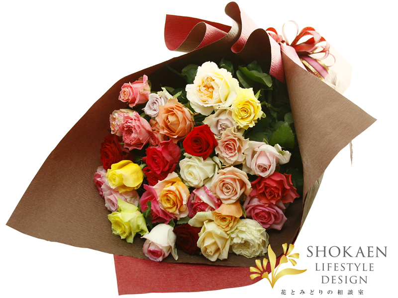 【相談01625】30品種のバラの花束3